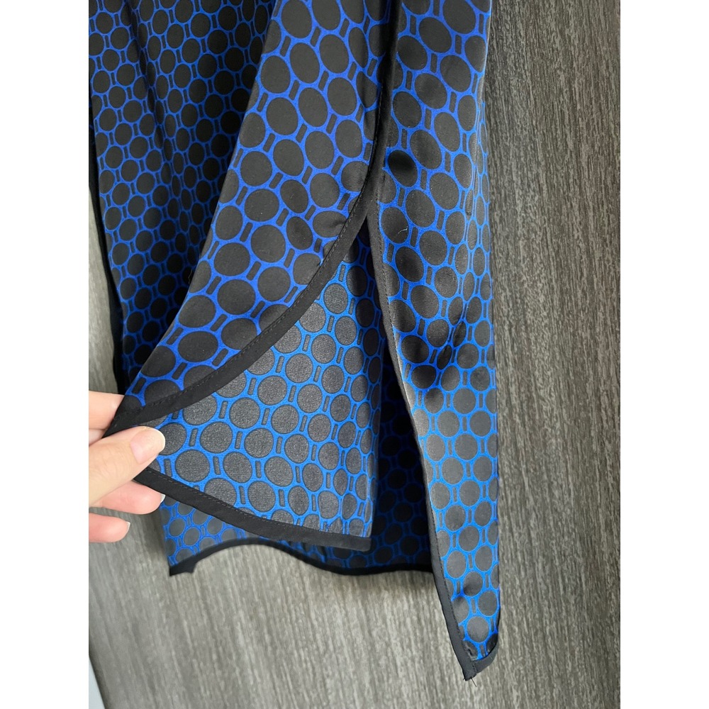 Vince Camuto XS Sleeveless Blue & Black Geometric Print Blouse Tank Top - Picture 4 of 5